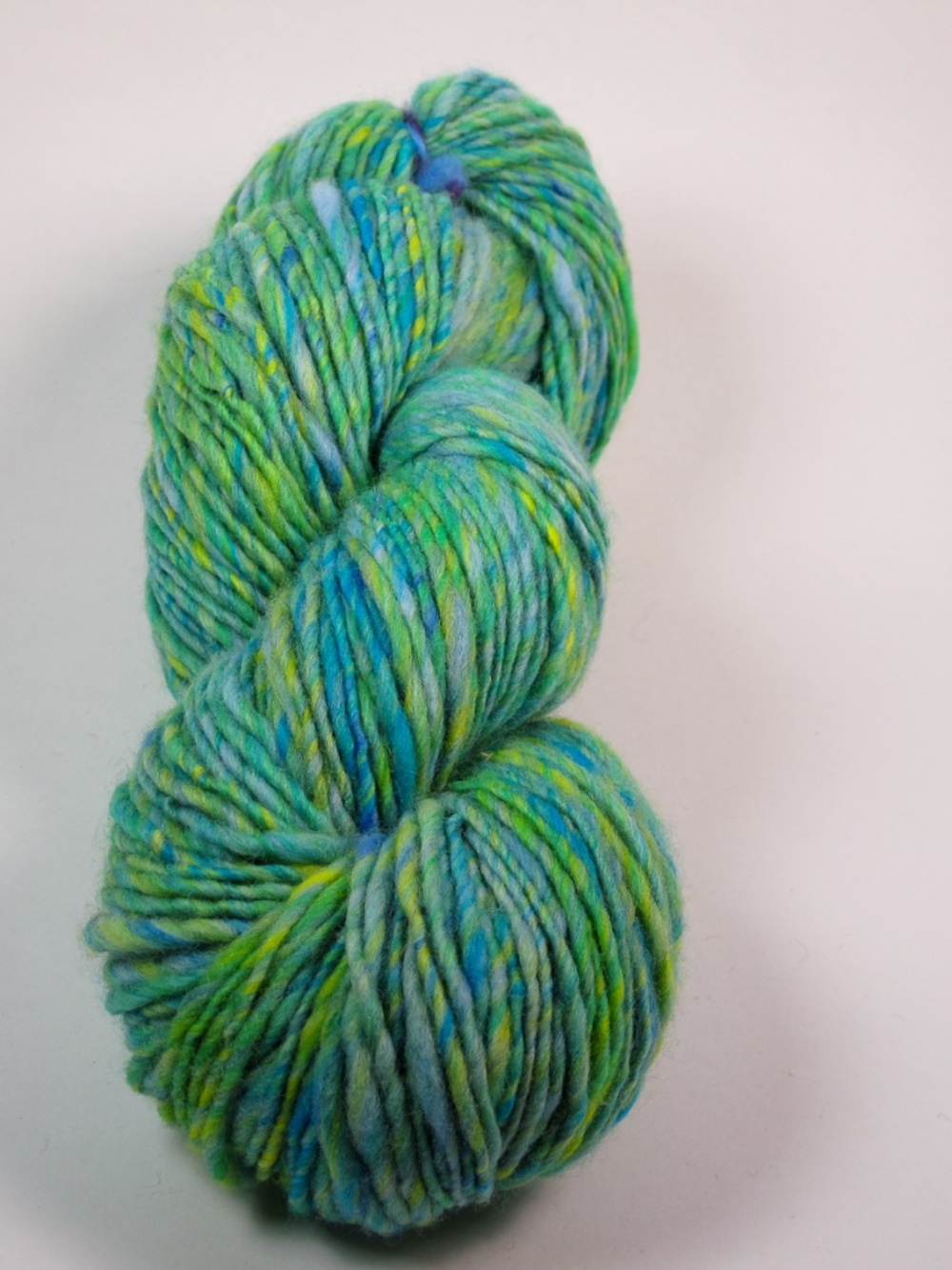Lime Green Merino Wool Handspun Yarn Single Ply 7429